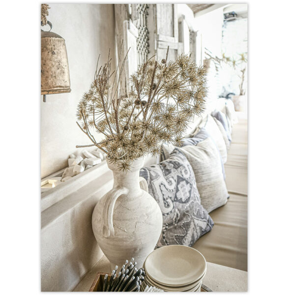 Wazon wysuszonych kwiatów Grecja plakat